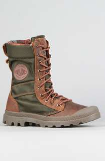 Palladium The Pampa Tactical Boot in Bridle Brown Olive Drab 