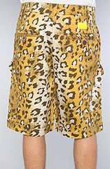 Play Cloths The Leopard Cargo Shorts in Brown & Black