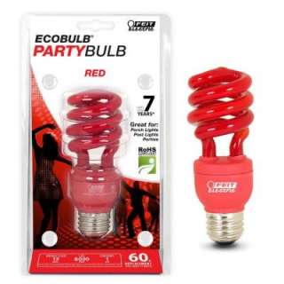   13 Watt (60W) Red Twist CFL Light Bulb BPESL13T/R at The Home Depot
