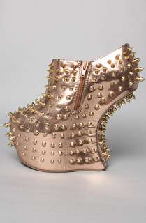 jeffrey campbell the shadow spike bootie in rose gold exclusive $ 255 