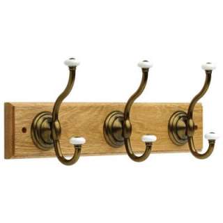   18 in. Hook Rail/Rack with 3Large Coat and Hat Hooks in Lancaster