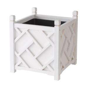 DMC 18 In. Square White Chippendale Planter 70210 at The Home Depot 