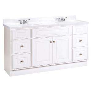   33.5 in. H Vanity Cabinet Only in White HWH60D 