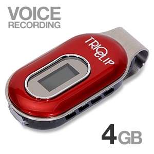Mach Speed Trio Clip MP3 Player   4GB, MP3, WMA, Voice Recorder, FM 