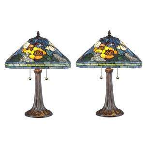   Tiffany Water Lily Bronze Table Lamp Set TF3066SET at The Home Depot