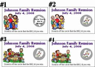 20 FAMILY REUNION SCRATCH OFF FAVOR games PERSONALIZED  