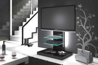 30   LCD TV Rack Tisch   Standfuß Schwarz oder Weiß Hochglanz/ LED 