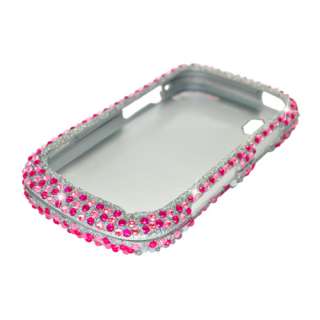 For Pantech Hotshot 8992 FULL DIAMOND Snap on Cover Case Pink Heart 