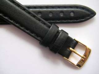 Morellato black cervo grain leather watch band 14 mm  