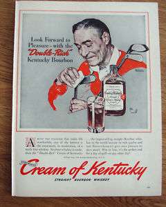 1940 Cream Kentucky Whiskey Ad Norman Rockwell Golfer  