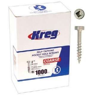 Kreg Pocket Screws   1 In., #7 Coarse, Pan Head, 1000 Ct SPS C1   1000 