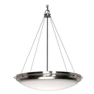   Brushed Nickel Pendant with White Shade HD 493 