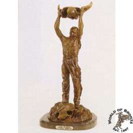 CALLING THE BUFFALO  by Frederic Remington Handcast Bronze Statue 