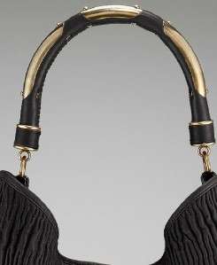 New $1695 Burberry Plisse Thurlow Black Leather Handbag Bag Tote Purse 