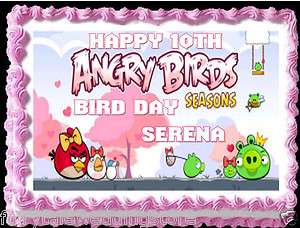 Sheet Angry Birds Girl Valentines Day Seasons Pigs Hearts Edible 