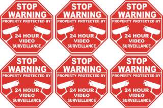 LOT OF 6 VIDEO SURVEILLANCE Security Decal Stickers  