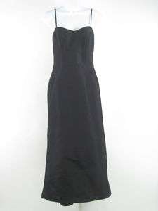 PRISCILLA Black Full Length Sleeveless Silk Gown Sz 2  
