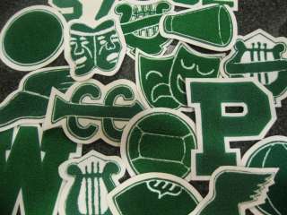 Kelly Green Chenille and White Felt Patches Letterman Jackets or 