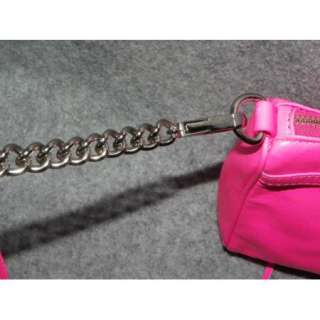 REBECCA MINKOFF Neon Pink Leather Mini Mac Clutch Crossbody Shoulder 