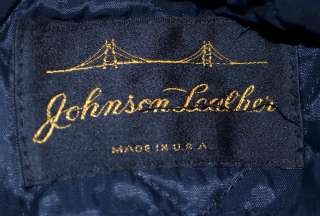   Johnson Leather Black Thick Motorcycle Black Jacket Mens Sz M  