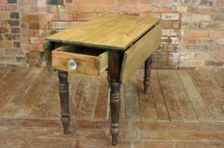 Victorian Country Pine Drop Leaf Table  