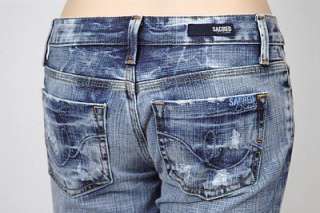 New Sacred Blue Marine Womens Jeans Light Wash Size 25  