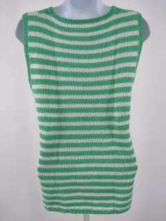 VENERA ARAPU Green White Sleeveless Sweater Vest Sz 40  