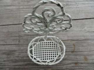 VINTAGE STYLE SHABBY CHIC SOAP DISH HOLDER TWISTED WROUGHT IRON  