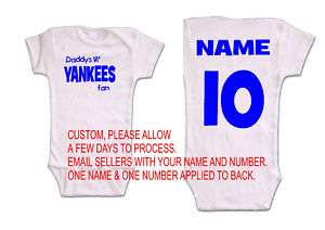 yankees baby onsie romper jersey new york shirt top fan  