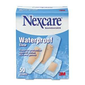  Nexcare Bandages, Waterproof, Clear, Assorted, 50 ct 
