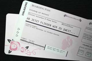 Einladungskarten für Hochzeit   Flugticket Ticket Einladungen   Party 