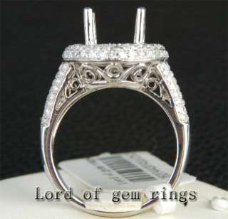   52ct DIAMOND 14K WHITE GOLD Filigree Engagement SEMI MOUNT RING  