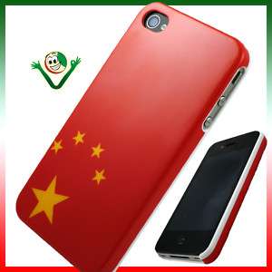 Pellicola+Custodia per iPhone 4 4S Flag CINA Bandiera cinese back 