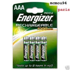   4 Piles rechargeables ENERGIZER AAA 1000 mAh NiMH