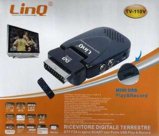 DECODER DIGITALE TERRESTRE DVB T LINQ SCART REC SU USB TV 110V  