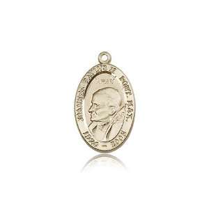 14kt Gold Pope John Paul II Medal 7/8 x 1/2 Inches 4123PJPKT No Chain 