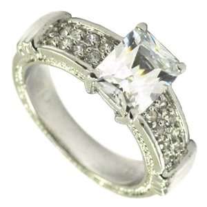  Clear Emerald Cut CZ Ring Jewelry