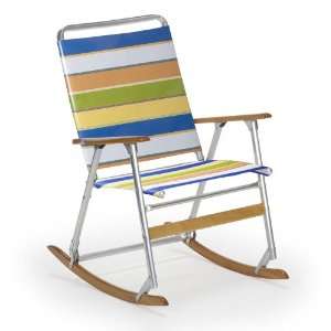 152426272  Back Folding Rocking Arm Beach Chair Parfait Patio Lawn 
