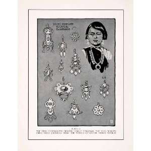  Zuni Pueblo Indian Native American Design Earrings Ethnic Jewelry 