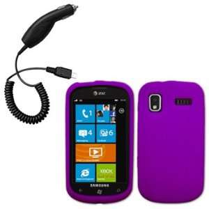  Purple Silicone Skin / Case / Cover & Car Charger for 