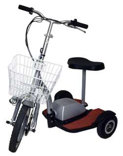 Electric Scooter 3  Wheel 12.5 MPH Front Basket  
