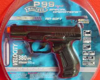   WALTHER P99 Metal Slide BLOW BACK Semi Automatic Airsoft Pistol 380fps