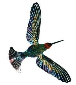 New Blue & Green HUMMINGBIRD METAL WALL ART Sculpture Hummingbirds 
