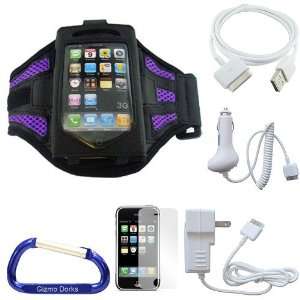 Premium Mesh Armband (Purple) iPhone 3G/3GS Cell Phone Case, Screen 