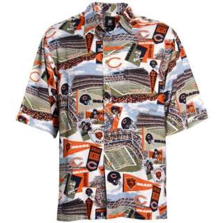 Reyn Spooner Chicago Bears Scenic Print Hawaiian Button Up Shirt 