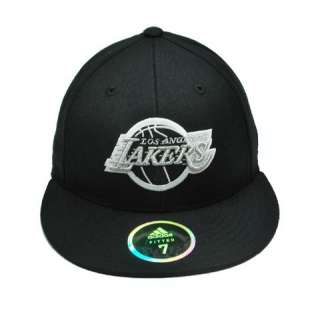 ADIDAS Fitted Cap Los Angeles Lakers Basketball Black silver hat 
