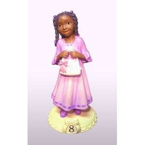  African American Figurine Birthday Girl Age 08