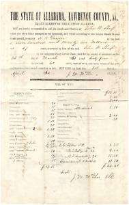 1862 Writ of Lawrence County, Alabama  