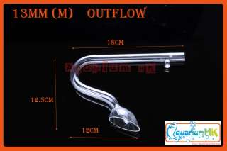 Glass Lily Aquarium Plant Tank Outflow 13mm Pipe (PM M)  