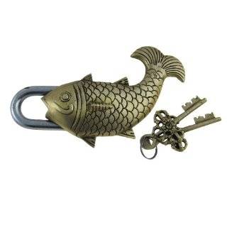 Collectible Figurine Lock in Fish Shape Antique Decor India